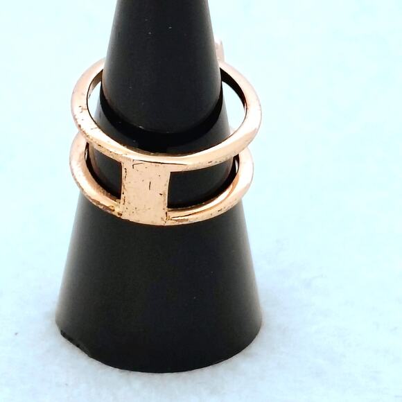 Kendra Scott Brown Rose Gold Tone Drusy Double Band Elyse Ring Size  7 - Picture 3 of 7